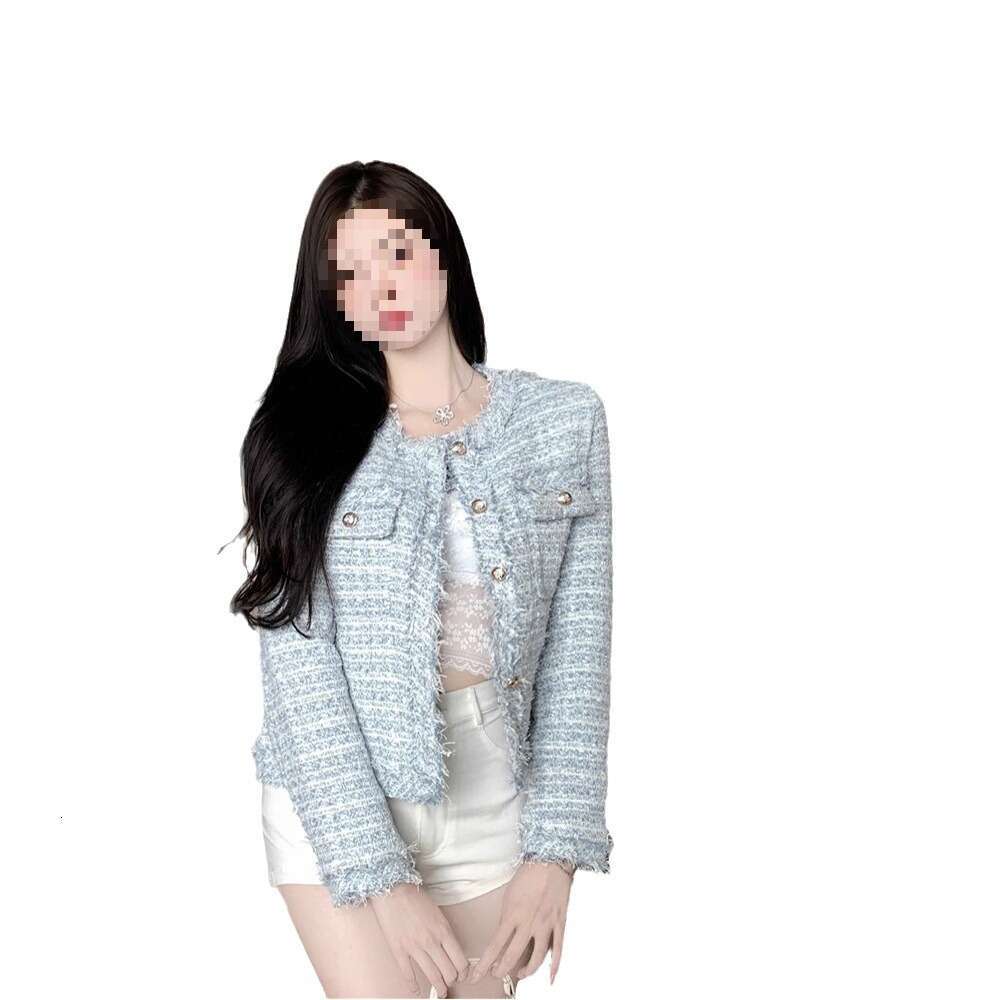 Short Coat Womens Tweed Style Designer Luxury Spring Autumn Lined Stylish New French Style Elegant Socialite High-end