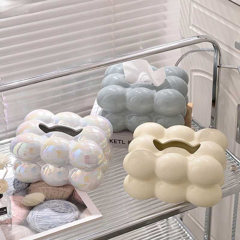 Ceramic Tissue Box Marshmallow Shape Bubble Cartoon Paper Extractor Toilet Holder Napkin Modern Decoration H251201