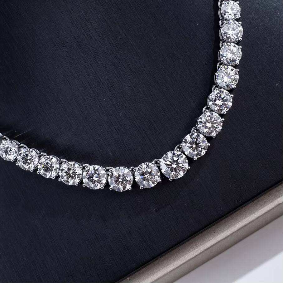 Necklace Jewelry MSN-900 18k 40cm Tennis Link Bracelet Chain 24ct Lab Grown Diamond Tennis Necklace