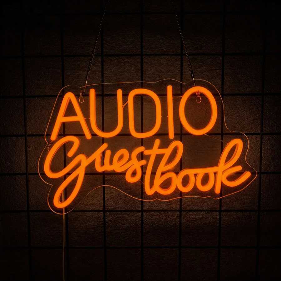 Audio Guestbook Led Neon Sign Suitable For Birthday Parties Corporate Activities Graduation Ceremony Wedding Art Decor H251201