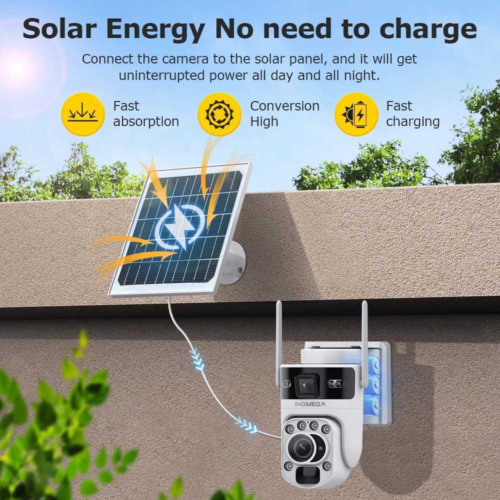 INQMEGA 12MP 60X Optics Zo 2-Lens 4G WIFI Solar Camera Wireless Outdoor Security PIR Human Detection Color Night Vision UBOX C251202