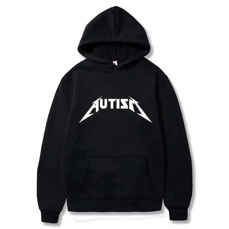 Autism Metal Rock Meme Hoodie Top Men Women Fashion Hip Hop Fleece Hoodie Oversized Pullover Winter Sport Sweatshirt for Men J251203