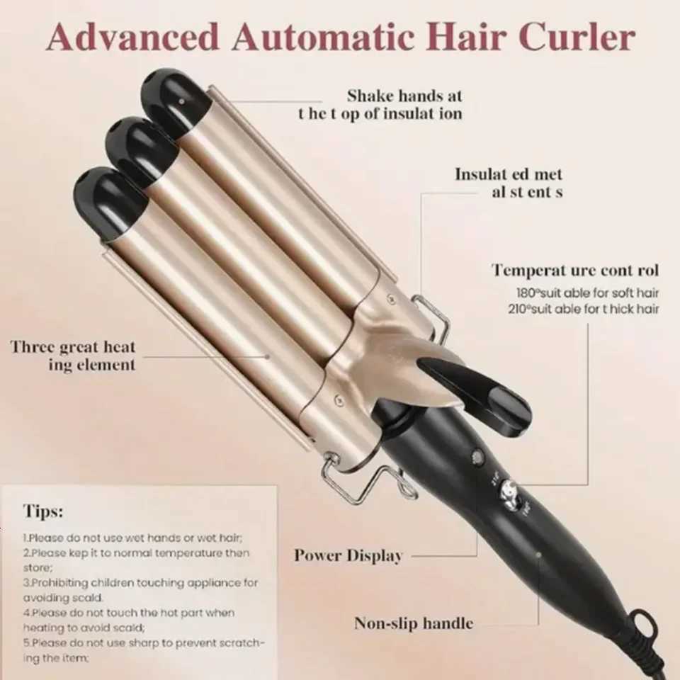 roll stick instant noodle curling iron Three-tube design and wavy small/large curling iron C251202