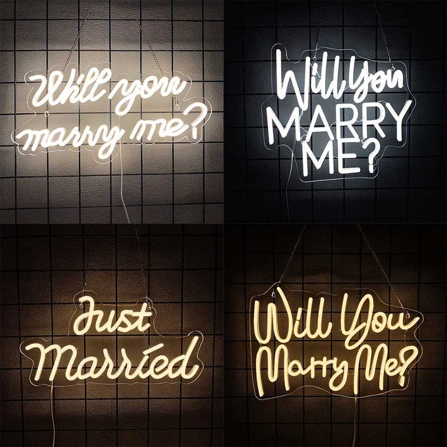 Wedding Series Neon Signs Led Letter Icons Usb Powered Used For Room Home Marriage Proposal Party Wedding Art Decor H251201