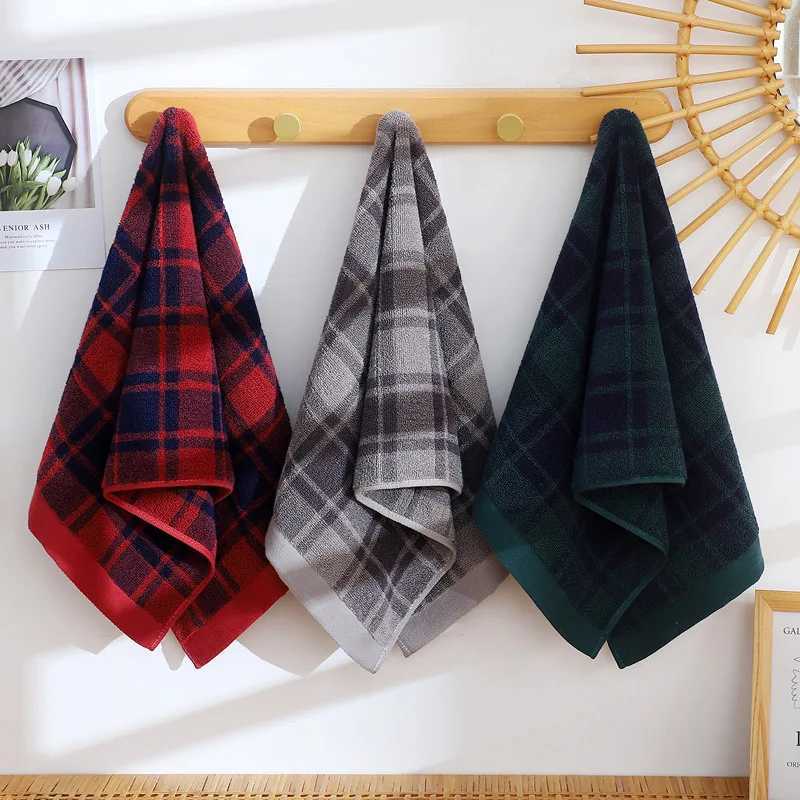 Japanese Style Cotton Plaid Towel British Style Bathroom Face Towel Super Absorption Homestay Hotel Towel Y251202