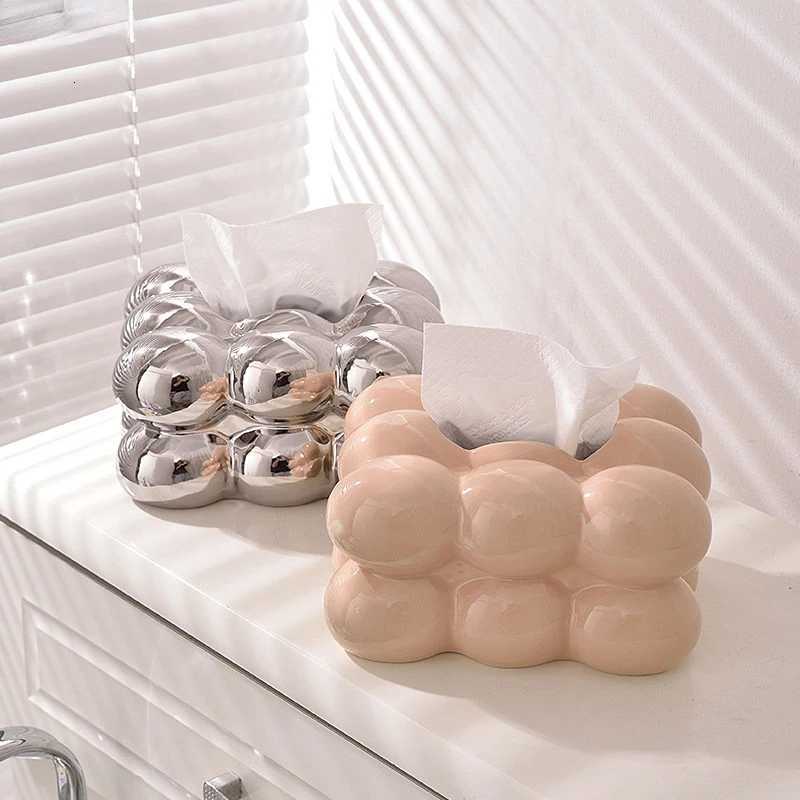 Ceramic Tissue Box Marshmallow Shape Bubble Cartoon Paper Extractor Toilet Holder Napkin Modern Decoration H251201
