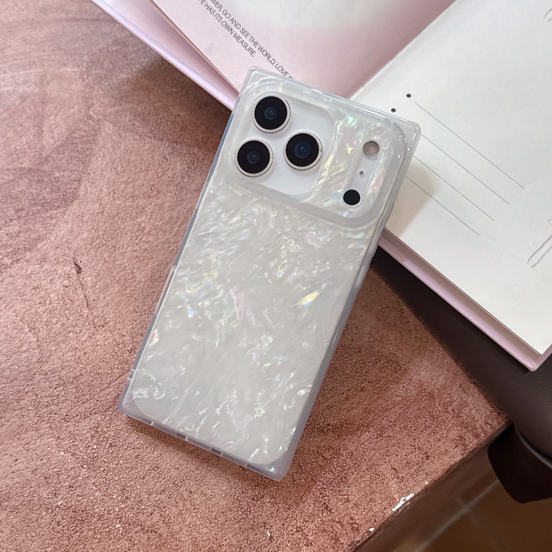 Square Shell Pattern Phone Case iPhone 17 Pro Max Compatible With Apple 16/15 Pro Simple Full Protection Anti-drop Case