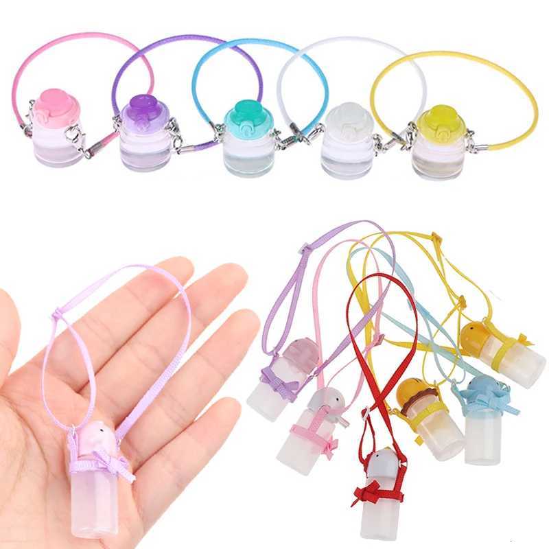 Mini Doll Water Bottle Model Miniature Kettle With Lanyard For 1/4 1/6 OB11 DollHouse Accessories Outdoor Bottles Decoration W251202