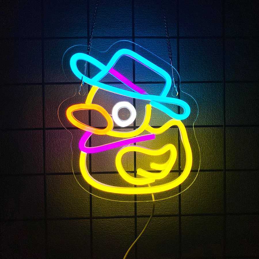 Animal Led Neon Sign Yellow Duck Icon Handmade Usb Powered Used For Room Club Bar Party Office Decor Easy To Hang H251201
