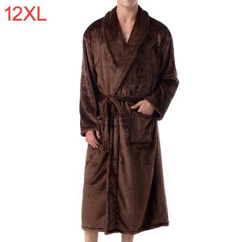 Autumn Winter Men Bathrobe 12XL 8XL 10XL 4XL Bust 150cm Warm Plus Size Sleepwear Pajama C251202