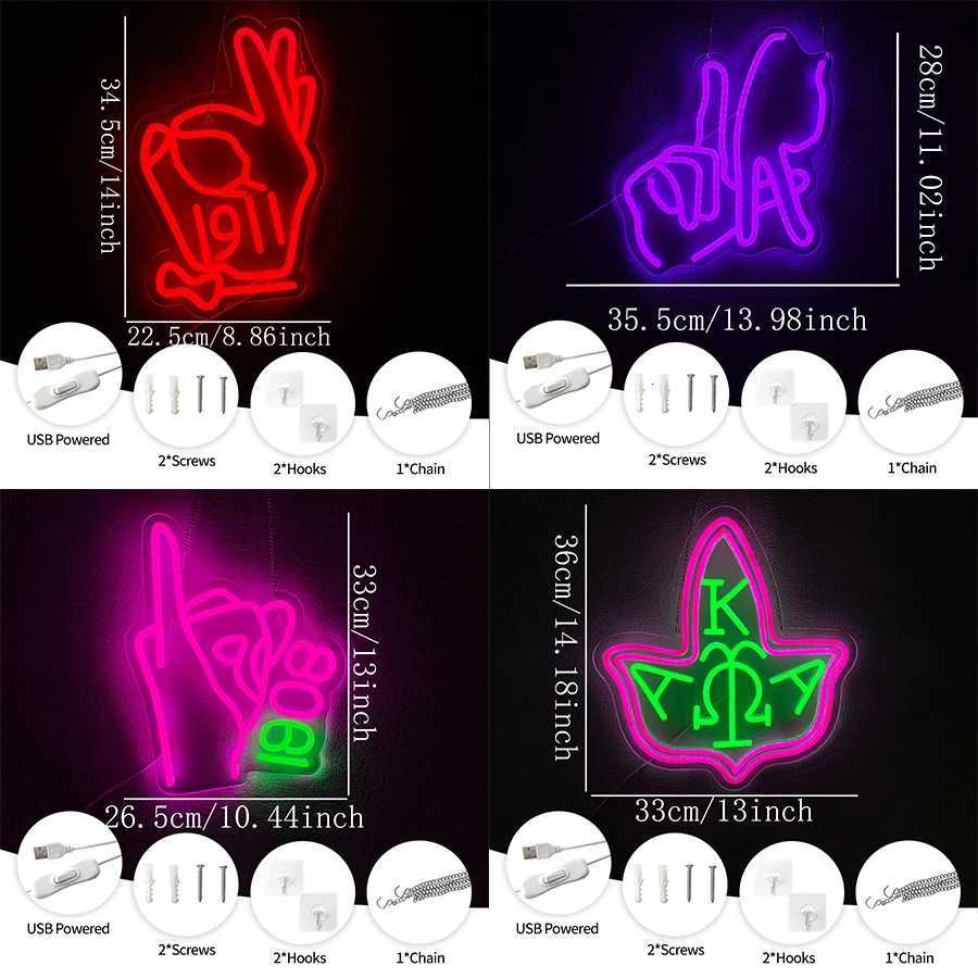 Aka Gesture Led Neon Signs Used For Wall Decor Usb Powered Room Bar Fraternity Theme Party Wall Lights Easy To Hang H251201