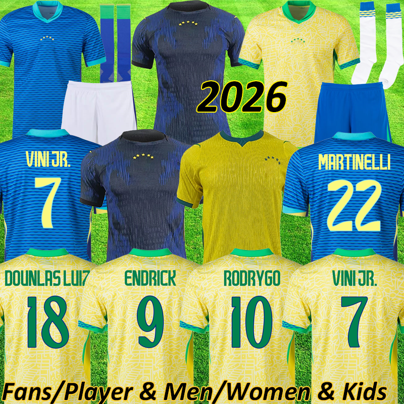 3XL 4XL 2026 2024 Copa BRAZILS Soccer Jerseys ENDRICK Camiseta futbol PAQUETA equipment VINI JR football shirt MARTINELLI Player Version kits brasil RODRYGO11