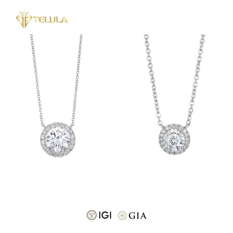IGI Certified Diamond Lab Grown Jewelry 14K Solid Gold Synthetic Diamond Pendant Lab Grown Diamond Necklace