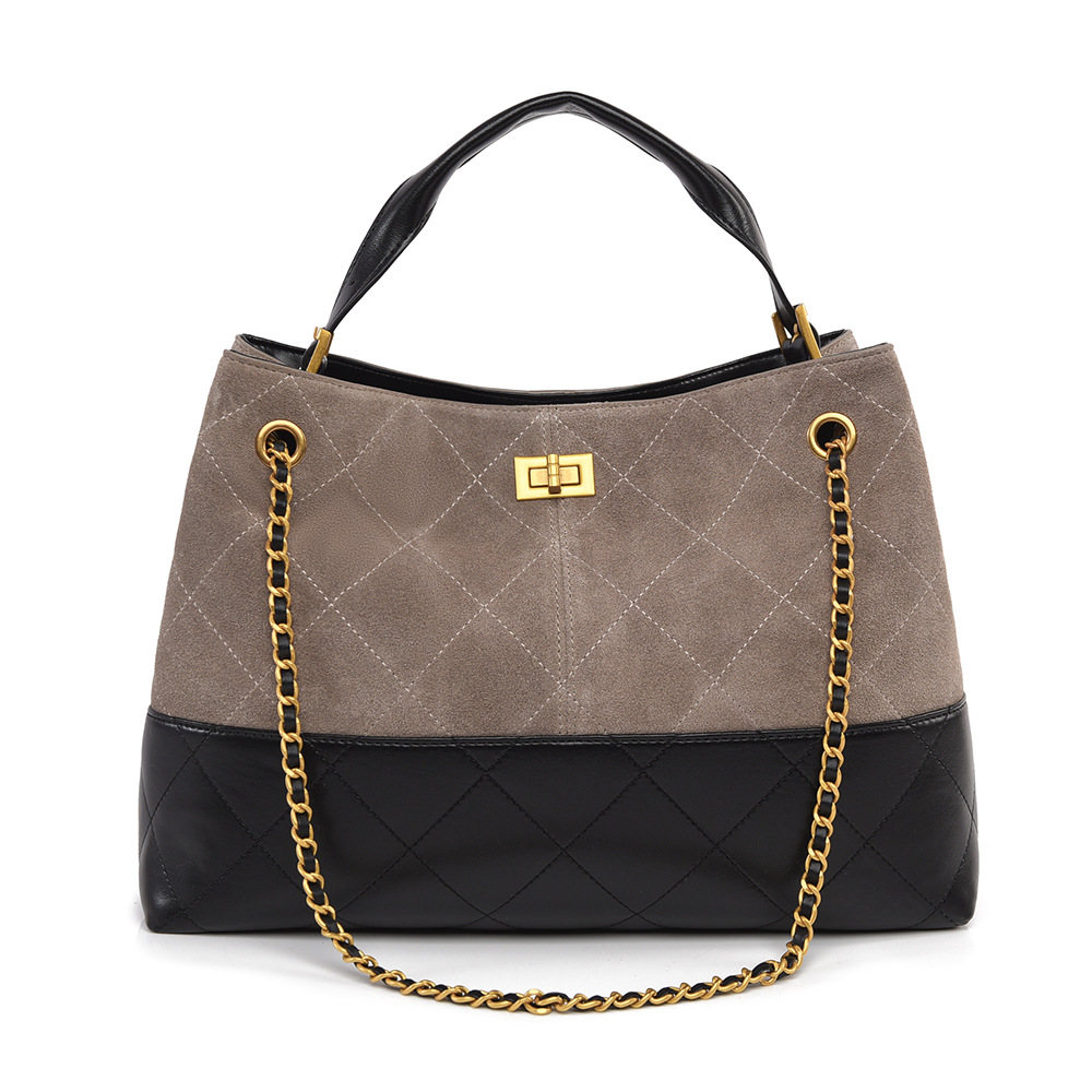 Ladies' handbag designer's new autumn and winter frosted bag, retro fashion, high-end sense, shoulder bag, large capacity commuting bag