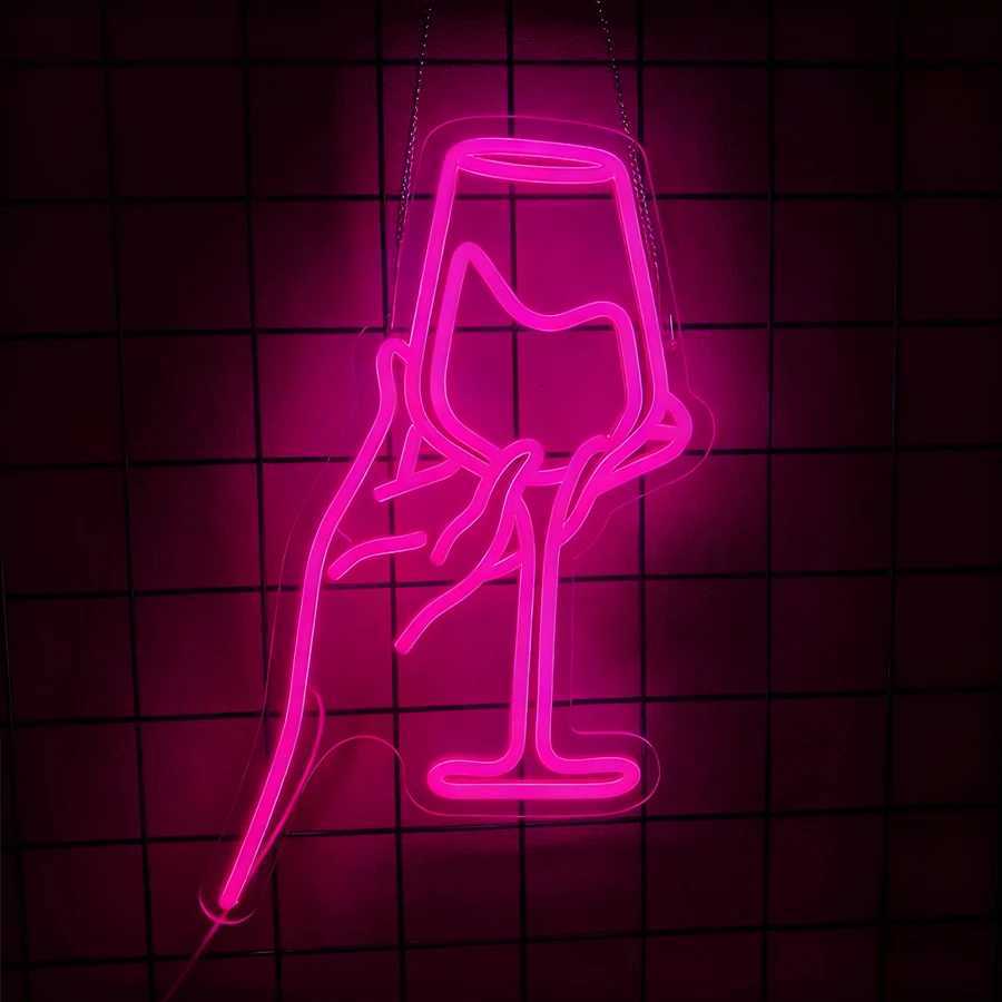 Cheers Led Neon Sign Art Icon Of Wine Glass Used For Table Decor Wall Lamp In Bars Bachelor Parties Clubs And Man Caves H251201