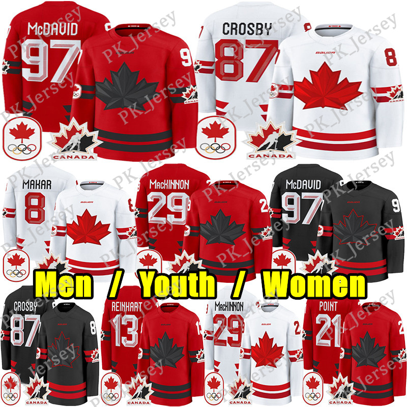 #87 Sidney Crosby Canada Team 2026 Olympices hockey jersey Connors McDavid Nathan MacKinnon Nick Suzuki Marner Macklin Celebrini Schaefer Bedard Cale Makar jerseys