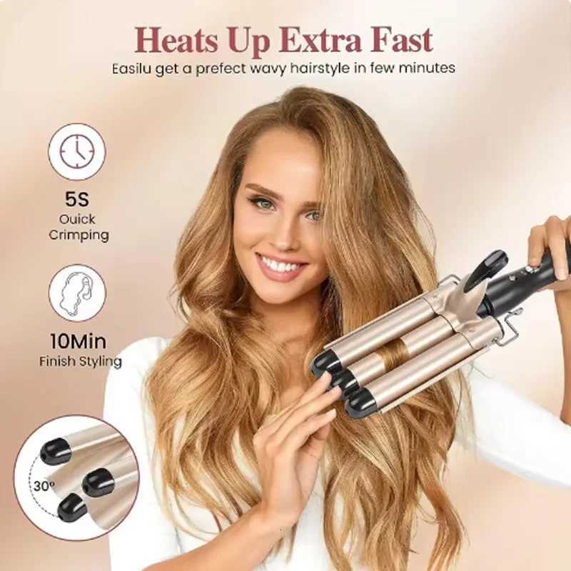 Hot Selling Three Tube Curling Stick Roll Fluffy Thin Curling Stick Waver Hair Curler 3 Barrel Hair Curler C251202