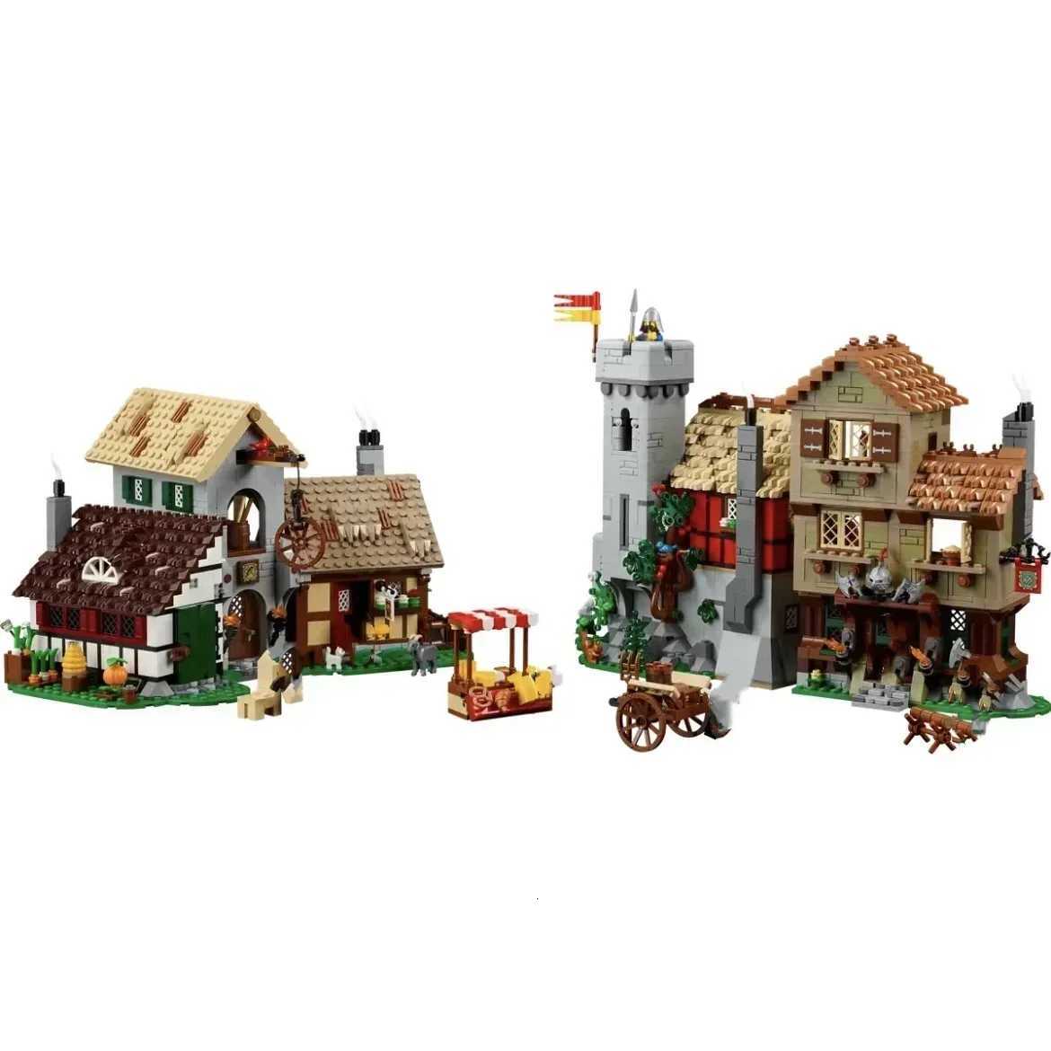 3304PCS Medieval Town Square Building Blocks Bricks European Architecture Toys Christmas Birthday Gifts C251203