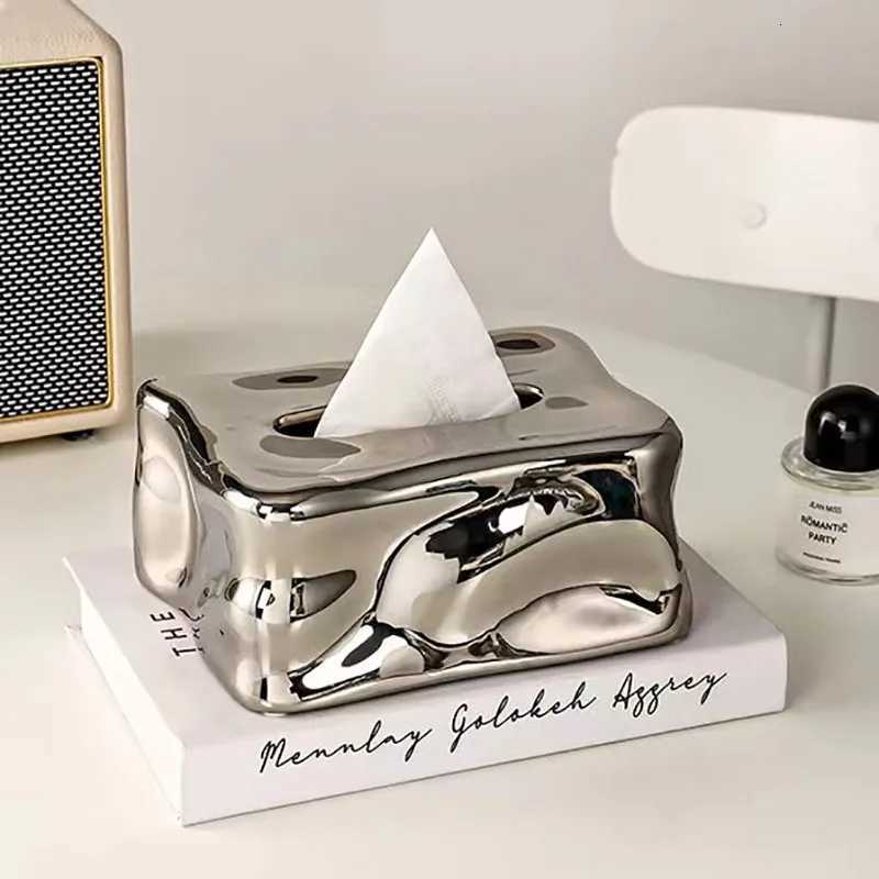 Irregar Tissue Box Ceramic Glacier Napkin Holder Tissue Case Korean Ro Decor Modern Ceramics Table Tissue Box Holder H251201