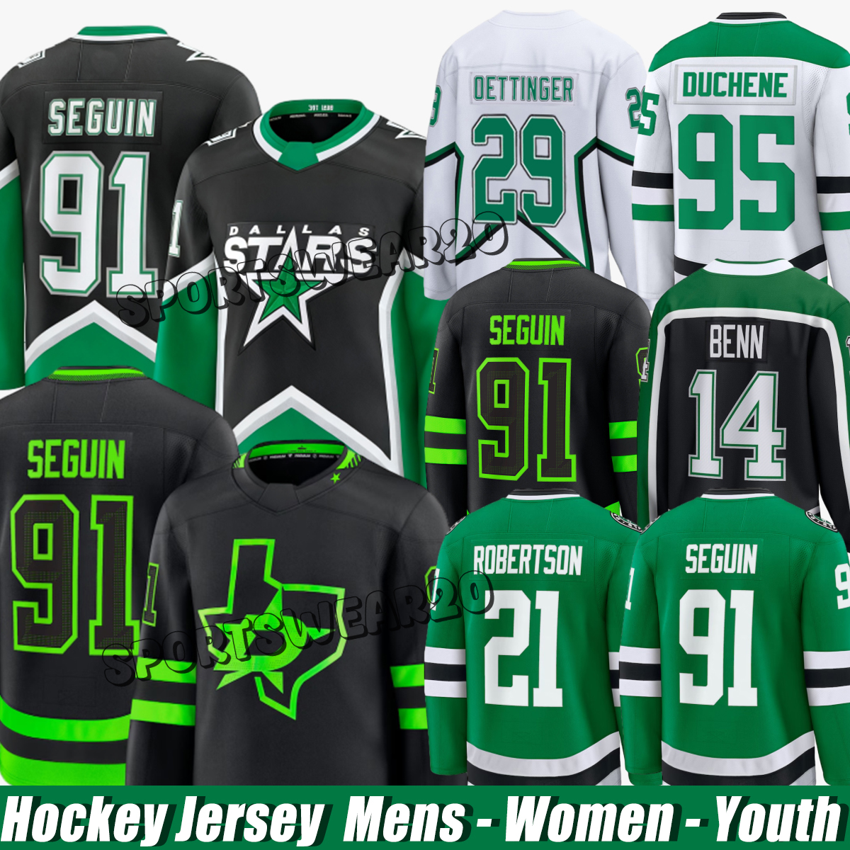 #21 Jason Robertson Jersey Dallass Hockey Jersey Stars Jersey #53 Wyatt Johnston #95 Matt Duchene #91 Tylers Seguins #14 Jamie Benn #29 Jake Oettinger #9 Mike Modano Jerseys