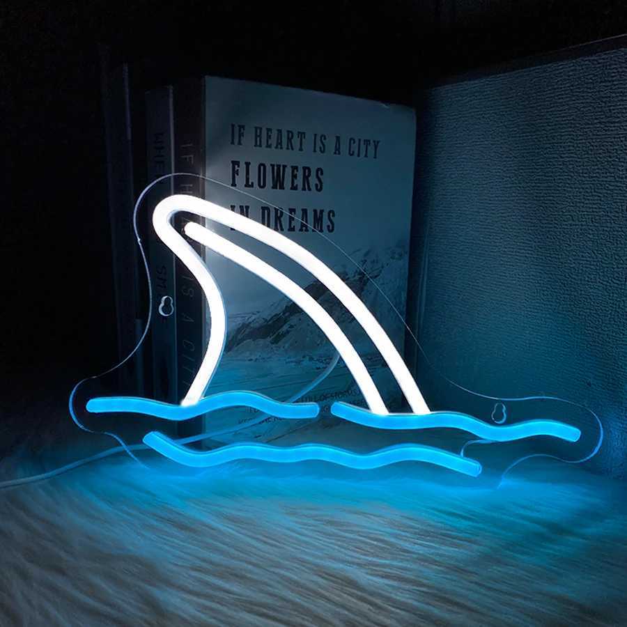 Shark Neon Sign Acrylic Usb Night Light Used For Art Decor Of Bedroom Shop Bar Game Room Office And Party Supplies Wall H251201