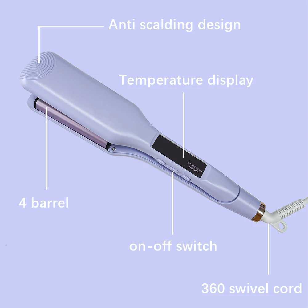 Hair Wave Curling Iron 043 Inch 4 Barrel Waver Small Roller Hair Curler LED Display Ceramic Curly Crimped Hair Styling Tool C251202