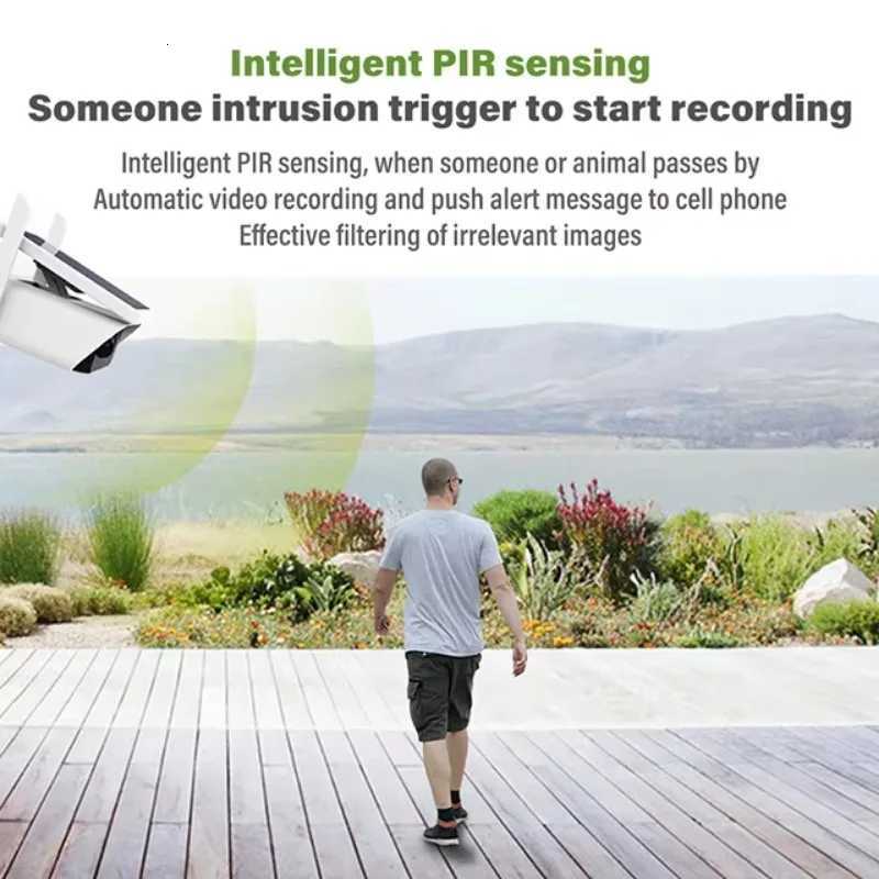 4MP Wifi Solar Camera Wireless Battery Powered Outdoor IP Camera IP66 PIR Video Blet Surveil Cameras ICSEE APP C251202