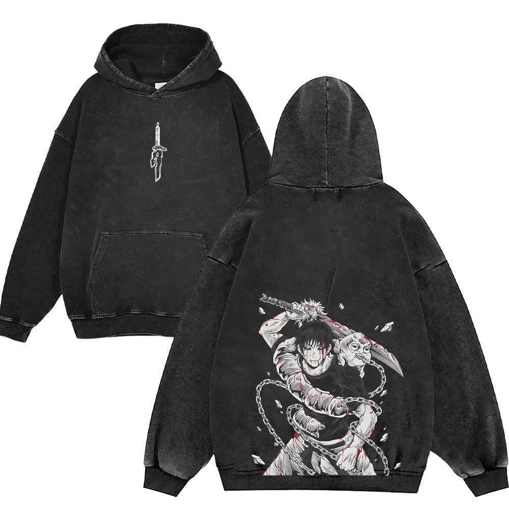 Jujutsu Kaisen Anime Zip Up Hoodies for Men Women 100Cotton Toji Print Gothic Harajuku Zipper Sweatshirts Casual Manga Pullover J251203