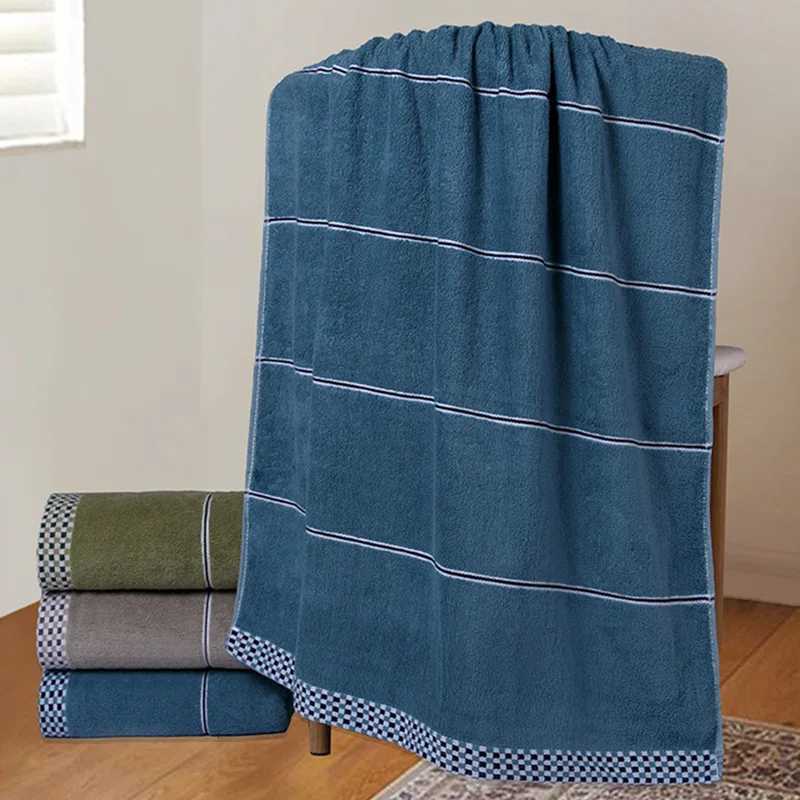 1/3 Bath Towel - 100 Cotton Thickened Extra-Large Highly Absorbent Adult Bathing Beach Use Quick-Drying Household Y251202