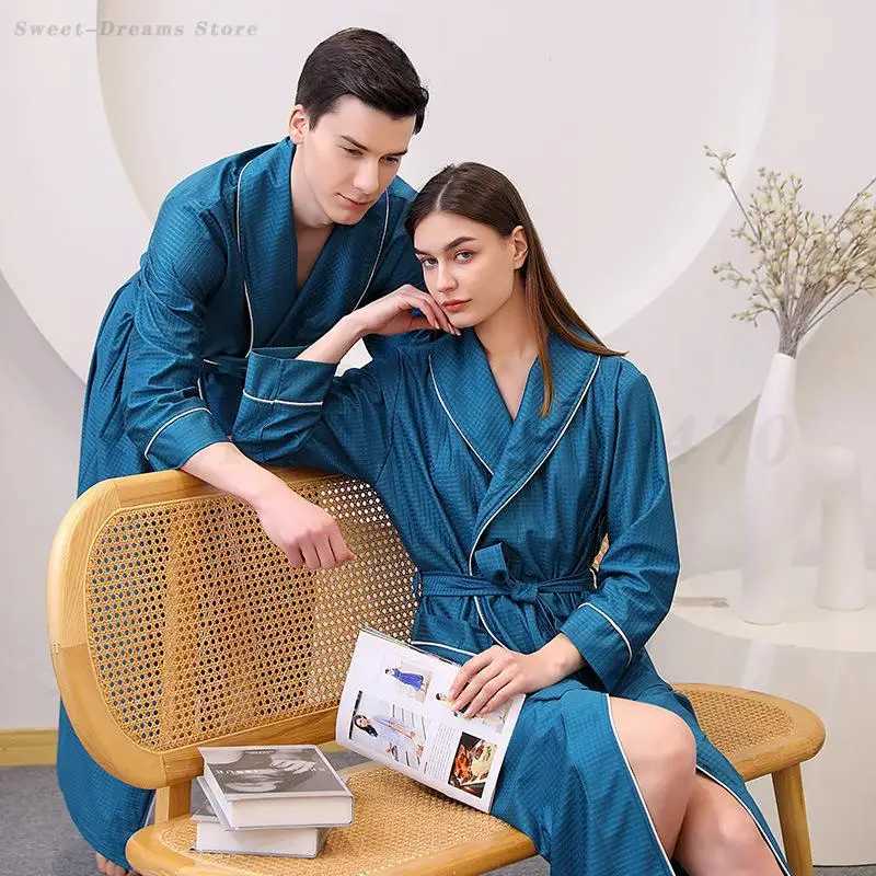 Plus Size 5XL Hotel Couple Bathrobe Long Sleeved Robe Kimono Gown Mens Loose Casual Home Clothes Female Sexy Sleepwear Pajama C251202