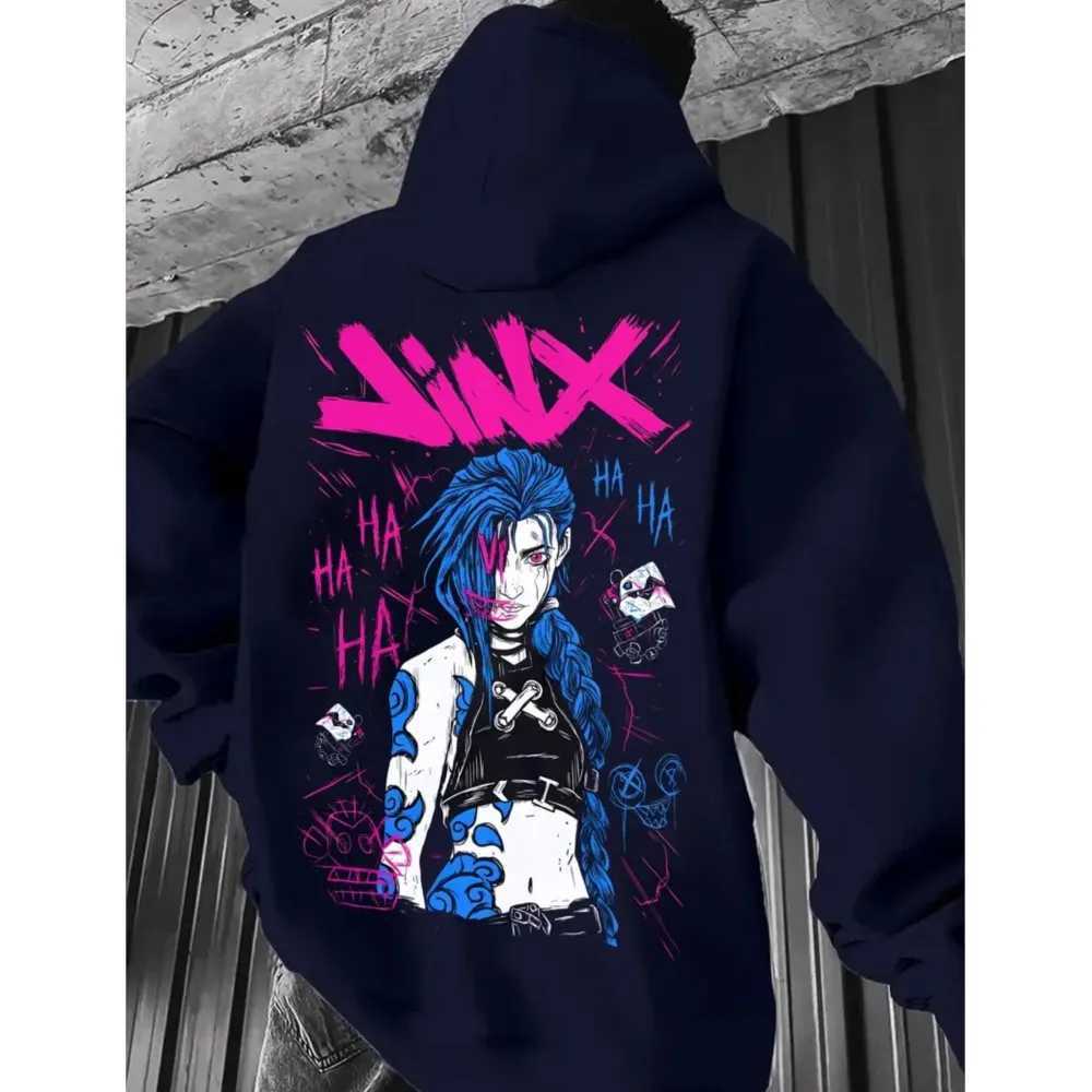 Popular Anime Arcane Jinx Hoodies 3D Printed Men/Women Cartoon Tracksuit Sweatshirt Long SLeeve Pullover Mens Hoodie J251203