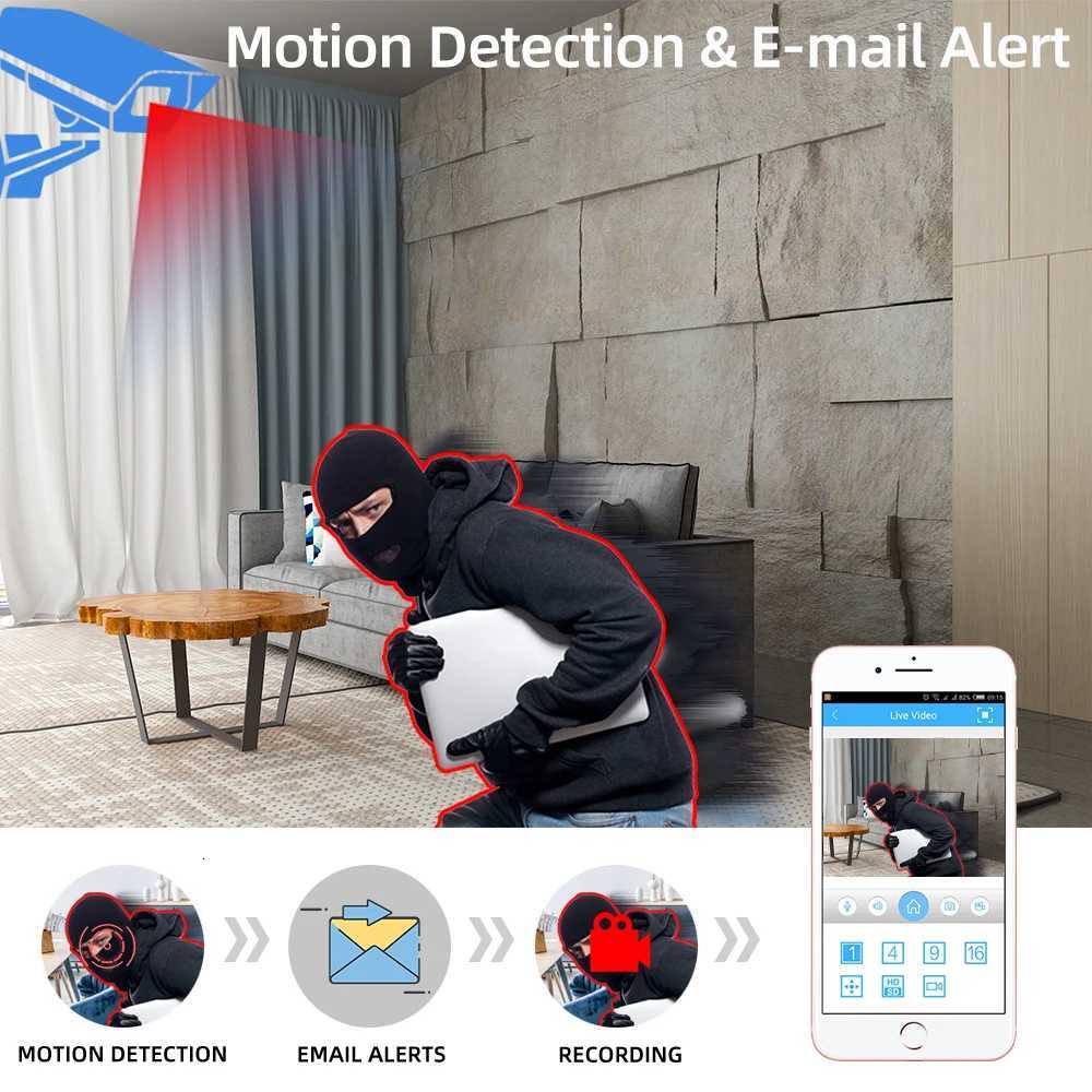 8MP POE Security Camera Infrared Night Vision Outdoor Metal De Cam Smart AI Human/Car/Pet Detection Surveillance Cameras Black C251202