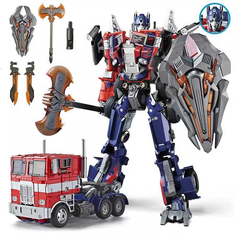 31CM Transformation Optimus Prime Robot Car Toys Truck Head Metal Weapons Suit Gold Black Autobots Action Figure Model Toys Gift Y251129