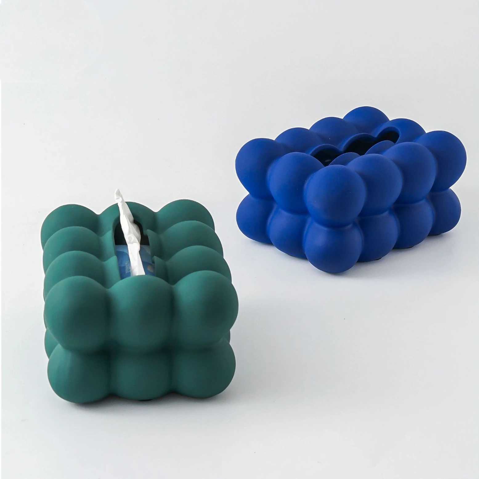 Klein Blue Tissue Box Ball Shape Luxury Facial Napkin Case Tissue Holder Organizer Blue for He Living Ro Desktop Decor Gift H251201