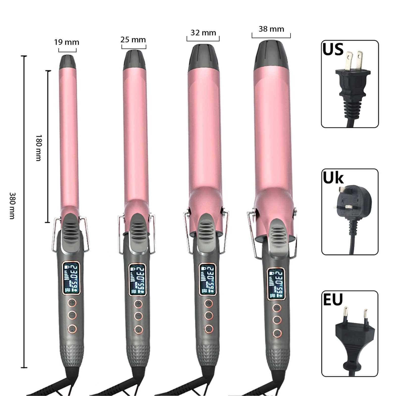 1pcs 19/25/32/38 MM Professional Hair Curler Wave Ceramic Coated Plate PTC Heater LCD Display Curling iron C251202