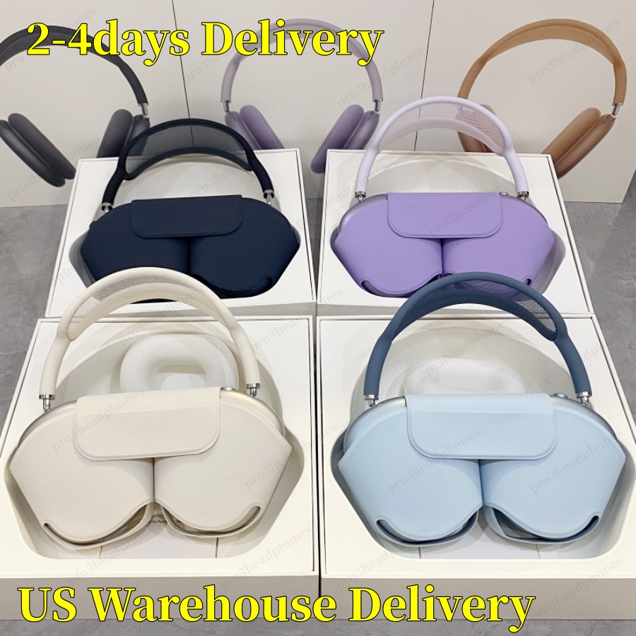 USA Stock for Airpods Max 2 3 bluetooth headphones airpod pro max 3 Wireless headset USB C earphones Active ANC Noise Canceling Starlight Purple Midnight Earbuds case