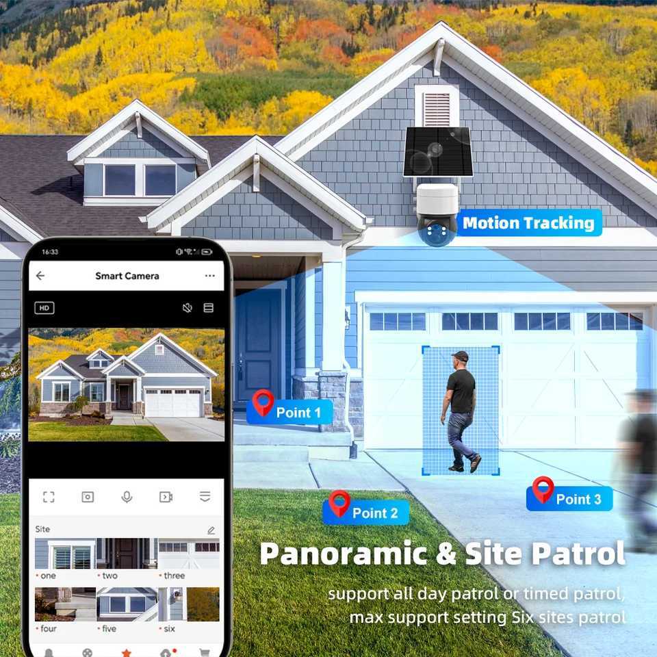 24Ghz WiFi/4G LTE Sim Card Tuya SmartLife P Outdoor Motion Tracking Color Night Vision Surveillance Battery Solar CCTV Camera C251202