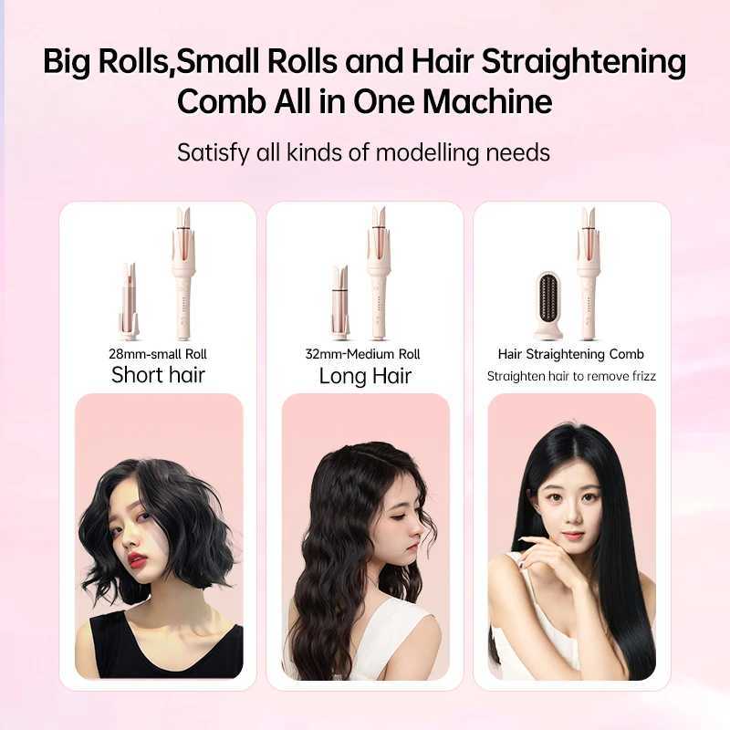 Autatic Hair Curler 32mm Professional Curling Iron Auto Rotating Ceramic Hair Roller Stick 40mm Curling Wand Hair Waver C251202