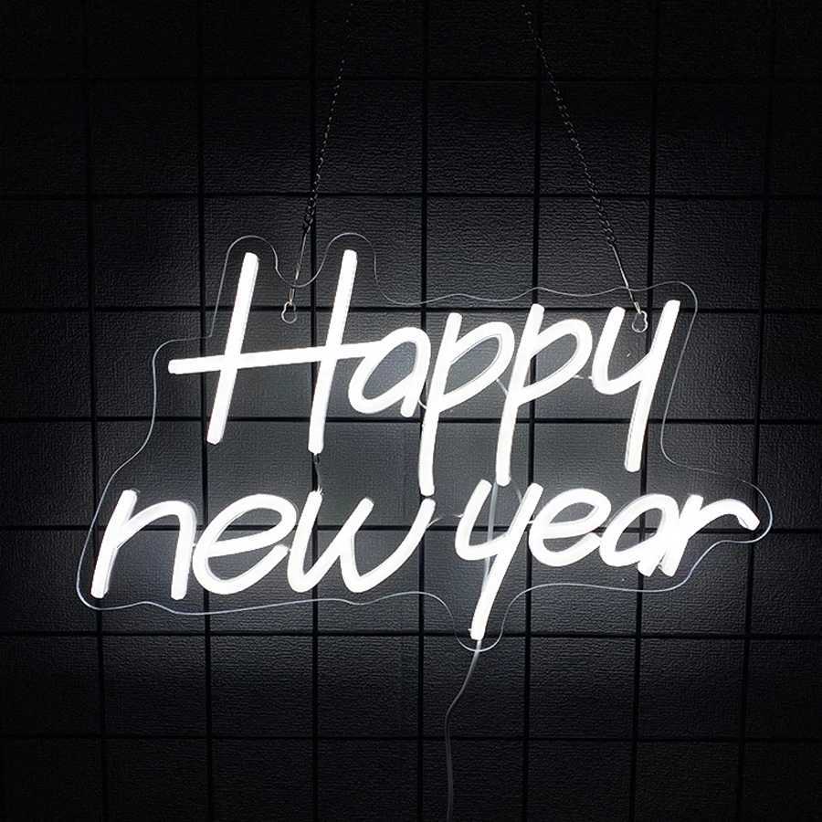 Happy New Year Neon Sign Led Letter Icon Used For Family Bedroom Spring Festival Party Christmas Decor Gifts For Friends H251201