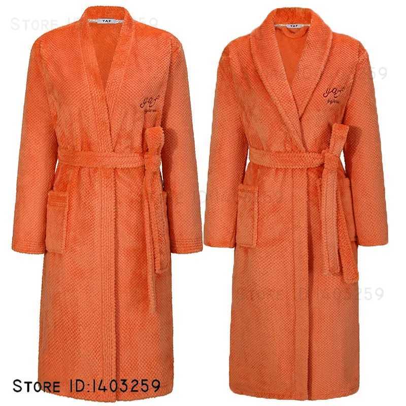 Winter New Flannel Couple Robe Sleepwear Thicken Coral Fleece Men Nightwear Kimono Gown Bathrobe Plush Warm Homewear Loungewear C251202