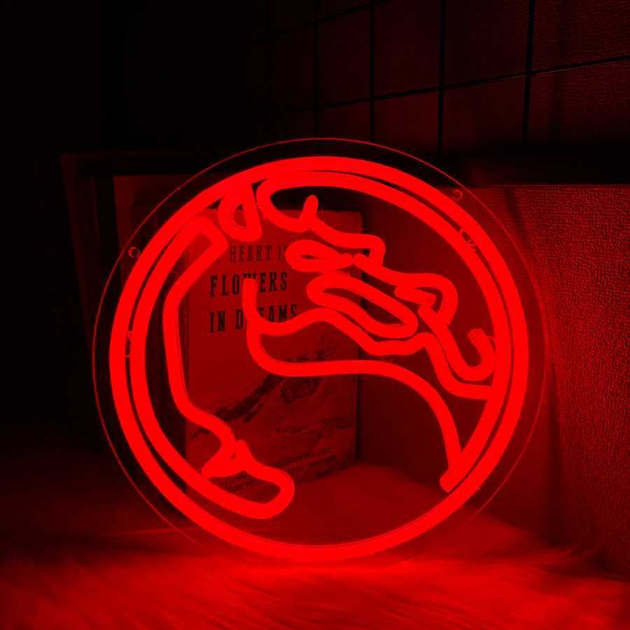 Dragon Neon Sign Red Gamer Aesthetic Operation Light Usb Powered Used For Bedroom Game Room Bar Club Man Cave Decor H251201