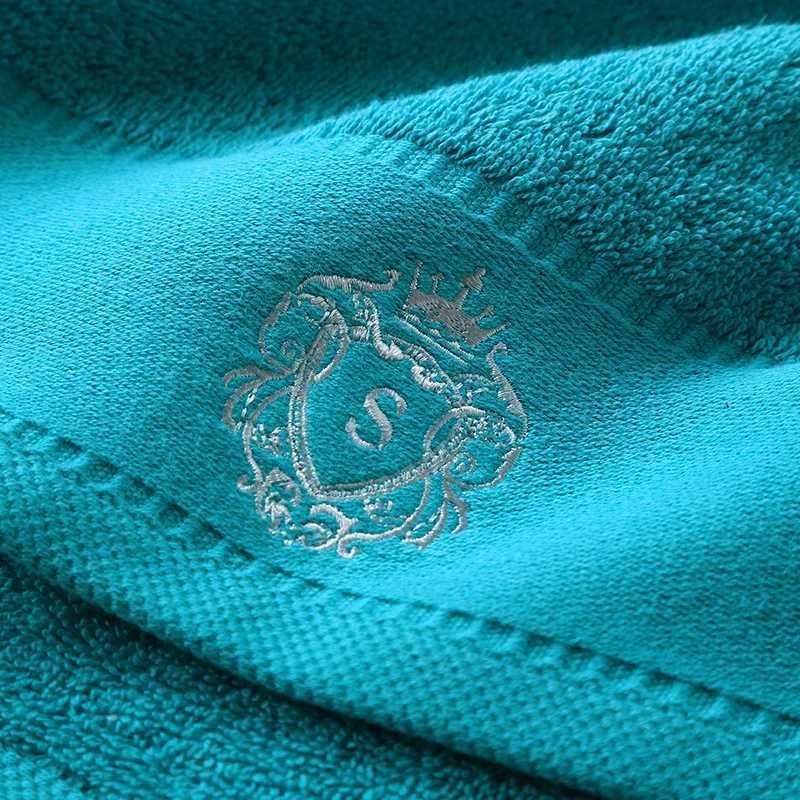 AHSNME 80x150cm Royal Premium 100 cotton Towels Hotel SPA club sauna beauty peacock Blue Gray Towel salon free custom Y251202