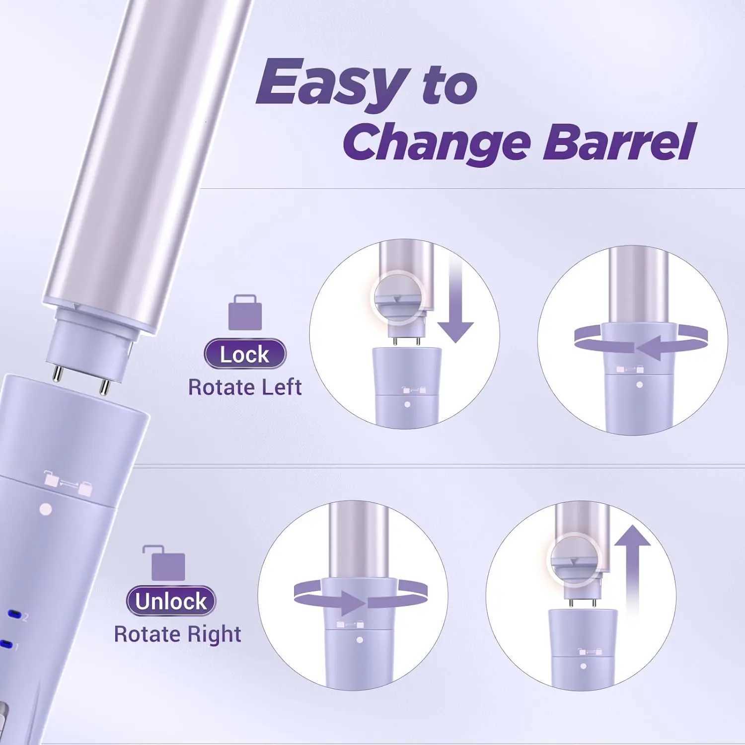 BESTOPE PRO 5 in 1 Wand Curling Iron-Curling Wand Set with Hair Straightener 3 Barrels Hair Crimper Iron 3 Ceramic Curling Iro C2512021