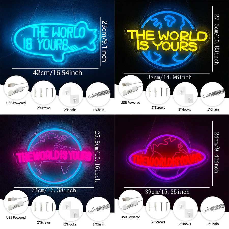 The World Is Yours Series Of Neon Signs 3D Carved Planetary Icon Wall Decor Used For Room Home Wedding Party Wall Lights H251201