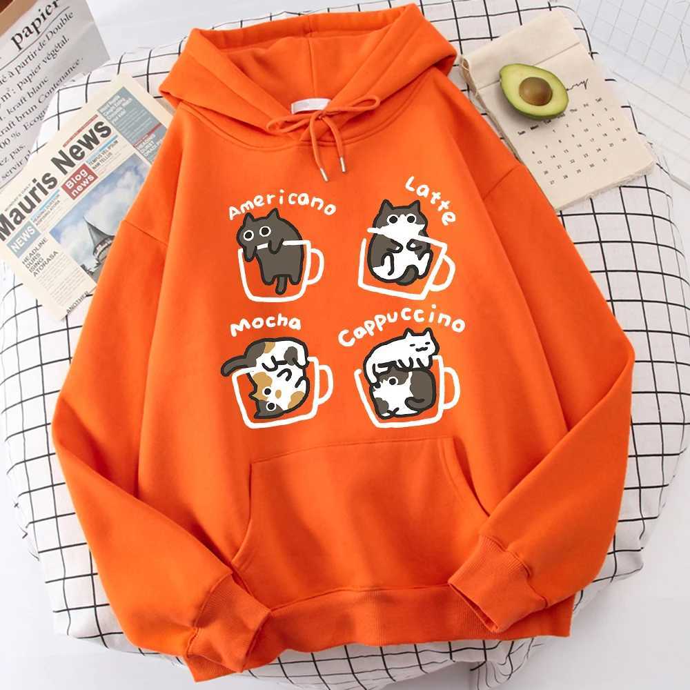 Five Little Cats Playing In The Cup Hoodies Male Street Harajuku Sweatshirt Holiday Daily Hoody Fashion Popular Clothing J251203