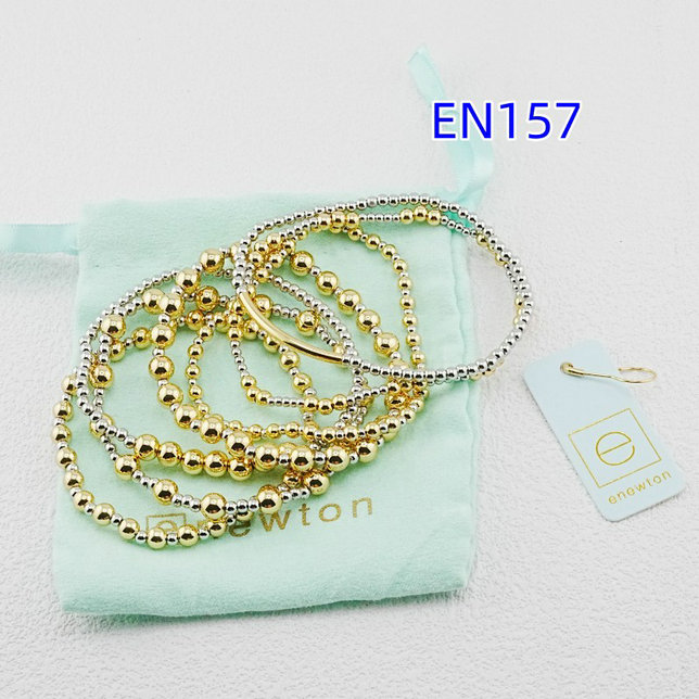 High Quality Enewton 7pcs/set White Real Gold Silver Filled Bracelet Bangle Brand Birthday Gift 1:1 Brand EN157