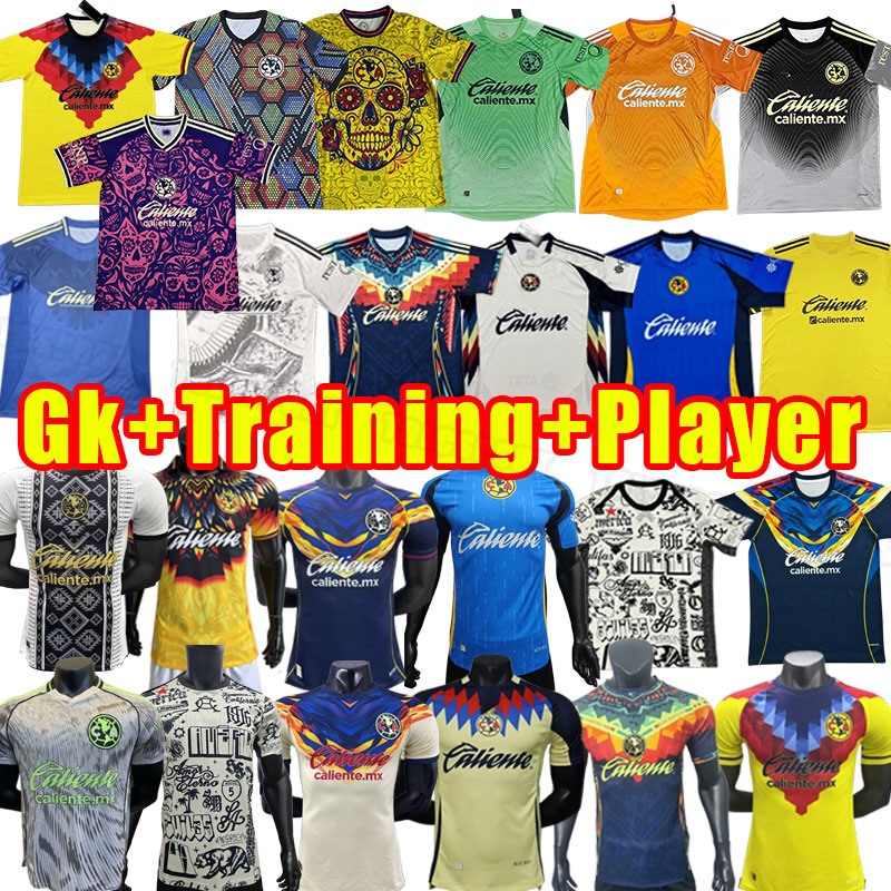 Training 2025 2026 Club America Soccer Jerseys R.MARTINEZ HENRY Football Shirt 25 26 G.OCHOA F.VINAS AQUINO J.DOS SANTOS D.VALDES M.LAYUN camesita fans player goalkeeper