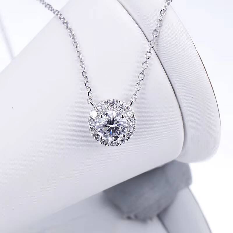 VOAINO IGI Certified Fine Jewelry DEF VVS VS CVD HPHT Round Cut Lab Diamond Pendant 10k 14k 18K Solid Gold Necklace