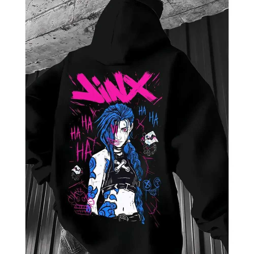 Popular Anime Arcane Jinx Hoodies 3D Printed Men/Women Cartoon Tracksuit Sweatshirt Long SLeeve Pullover Mens Hoodie J251203