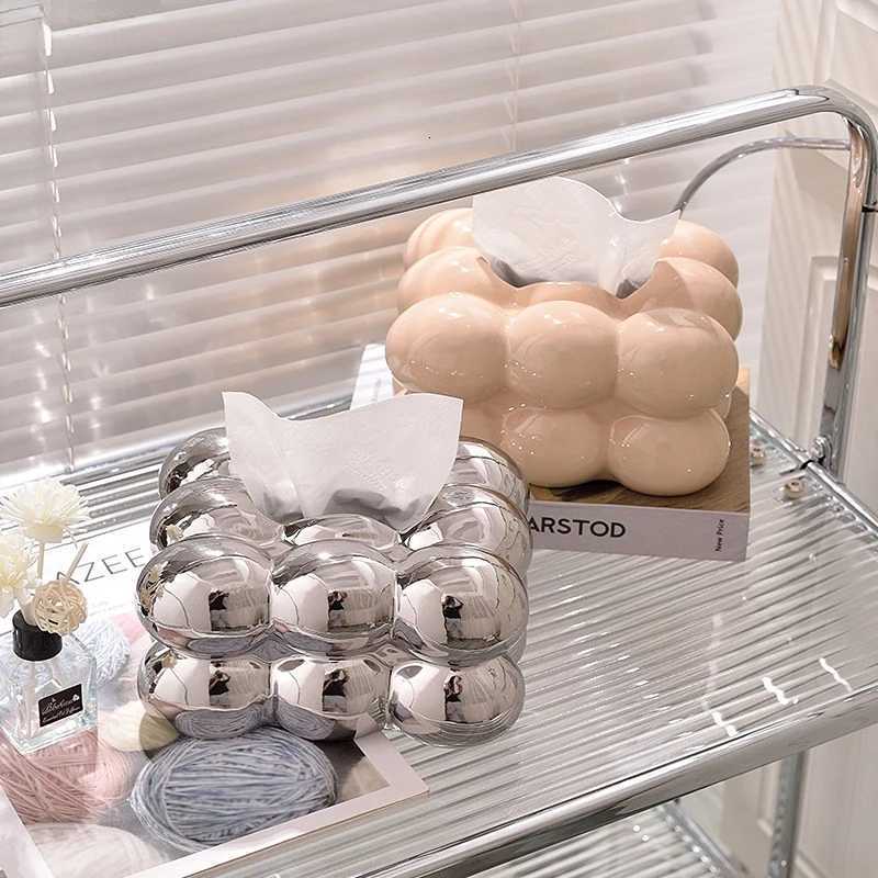 Ceramic Tissue Box Marshmallow Shape Bubble Cartoon Paper Extractor Toilet Holder Napkin Modern Decoration H251201
